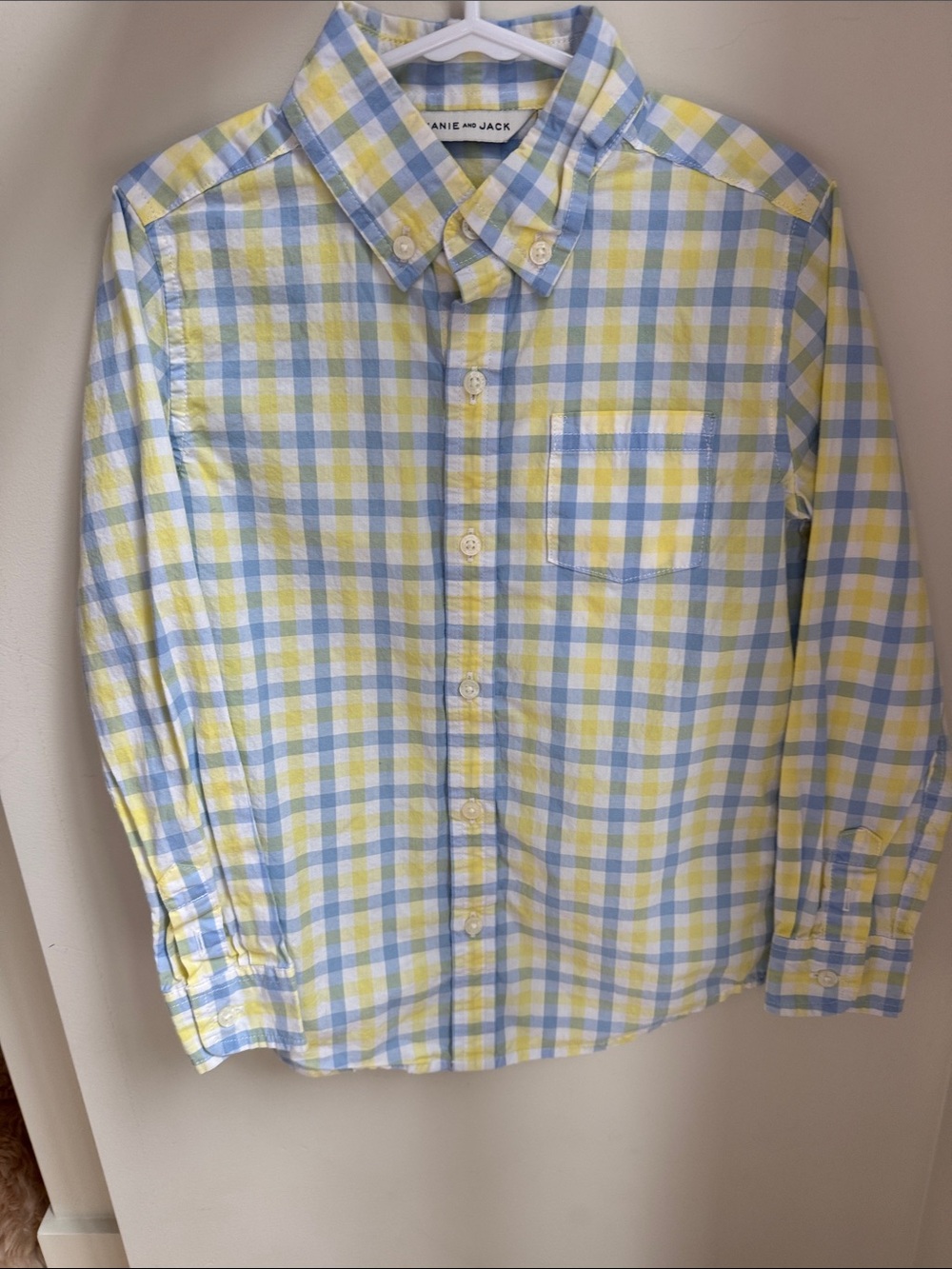 Janie and Jack Blue and Yellow Button Down